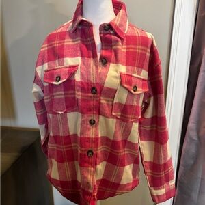 YMI Pink and Cream Plaid Shirt